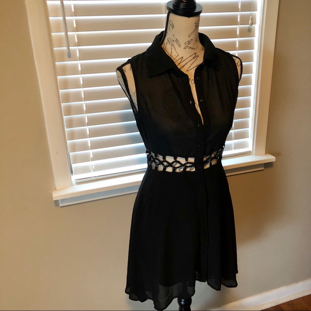 SOLD! Button down dress with lace-up middle